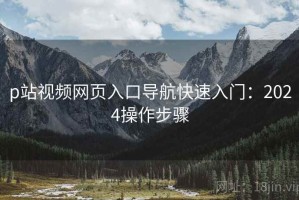 p站视频网页入口导航快速入门：2024操作步骤