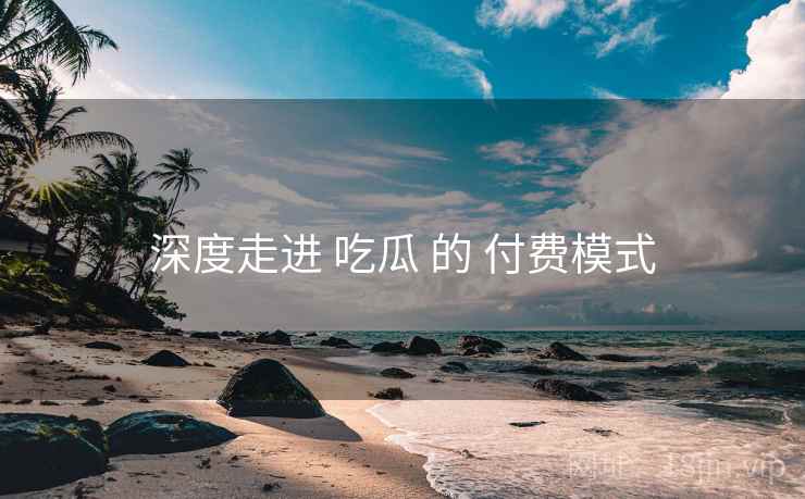 深度走进 吃瓜 的 付费模式